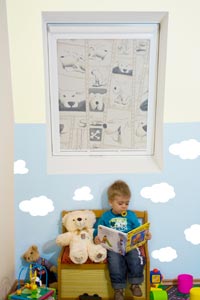 Verdunkelungsrollo am Dachfenster